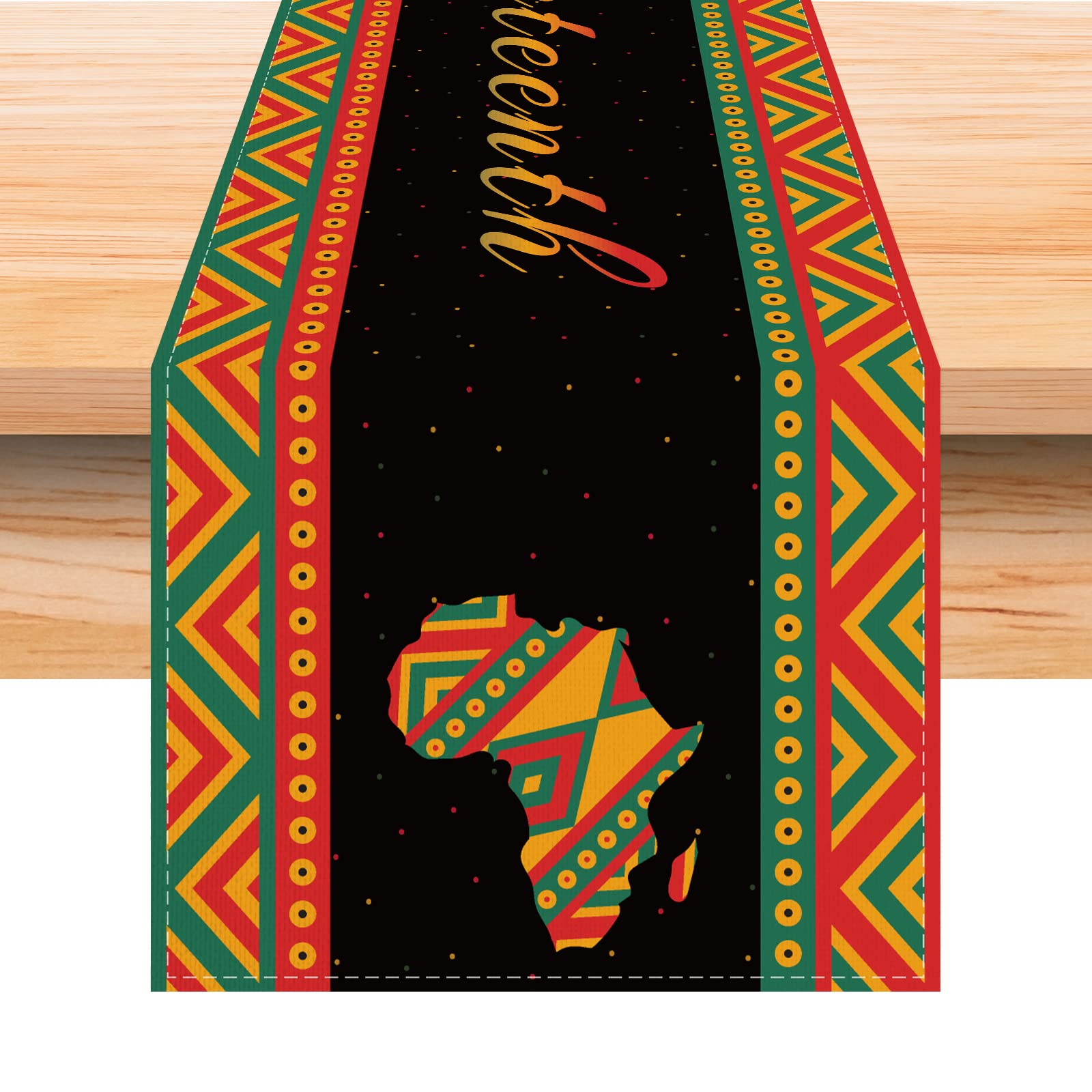JiudungsLinen Juneteenth Table Runner 72 Inches Long Juneteenth Tablecloth African American Freedom Day Juneteenth Decoration and Supplies for Party