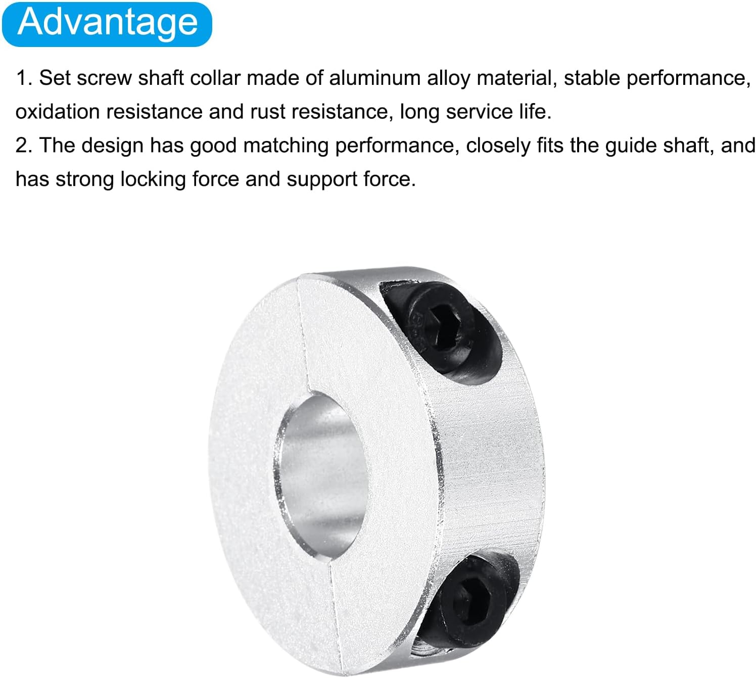 MECCANIXITY Shaft Collar 12mm/ 1/2 Inch Bore Double Split Aluminum Clamping Collar Shaft Collars with Set Screw 4 Pcs