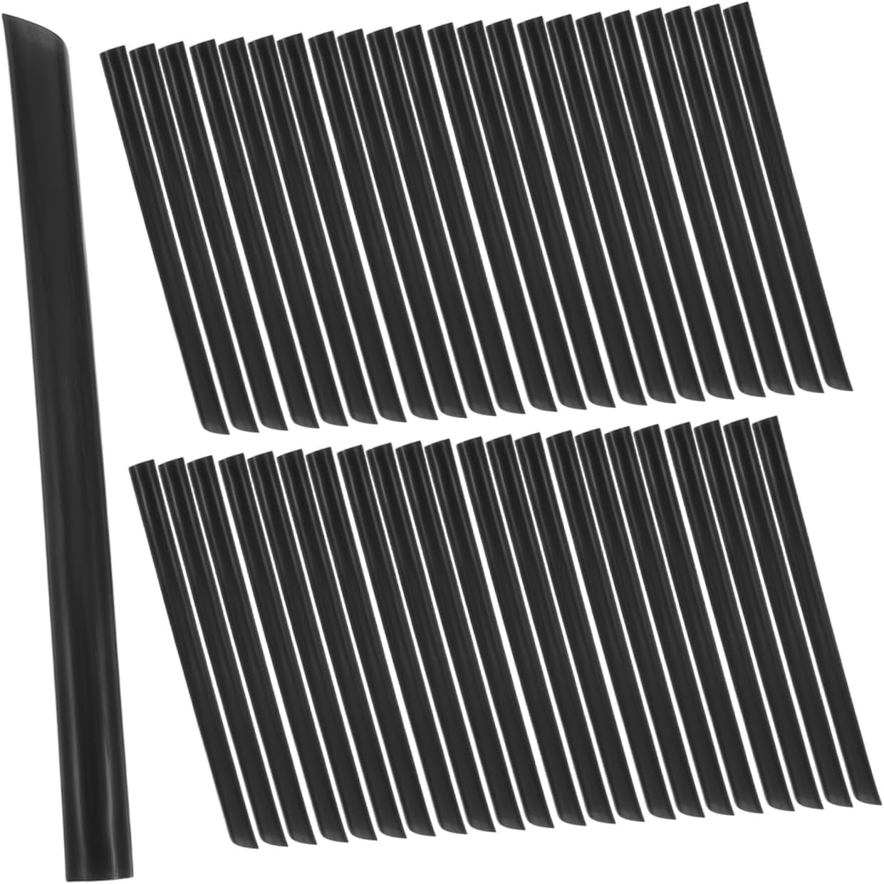100pcs Disposable Individually Wrapped Drinking Straws 11mm Diameter Black 19cm for Coffee Milk Tea Juice Shops Commercial Use