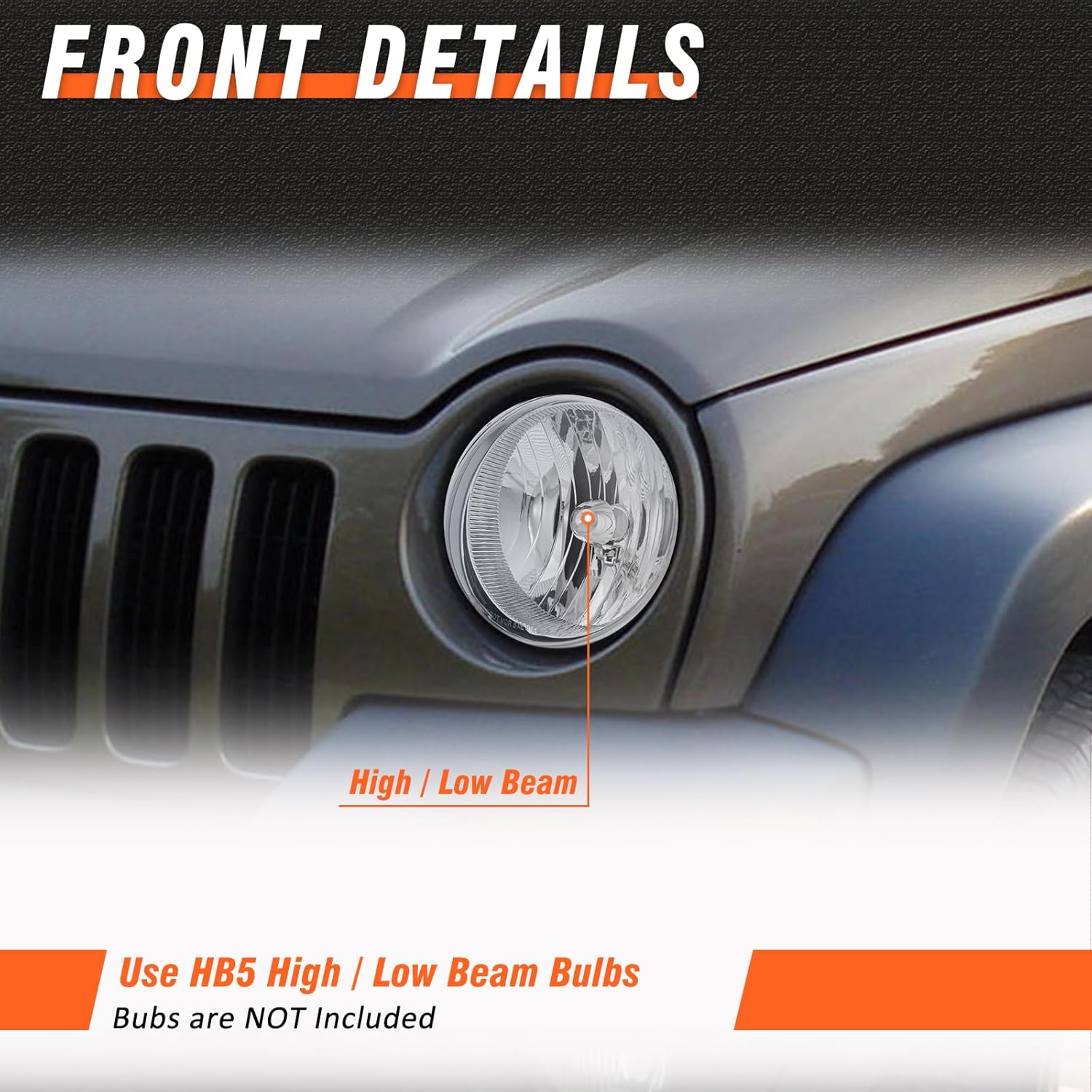Headlight assembly for 2005 2006 2007 Jeep Liberty Replacement Headlight Compatible with 05-07 Halogen Headlight Passenger and Driver Side