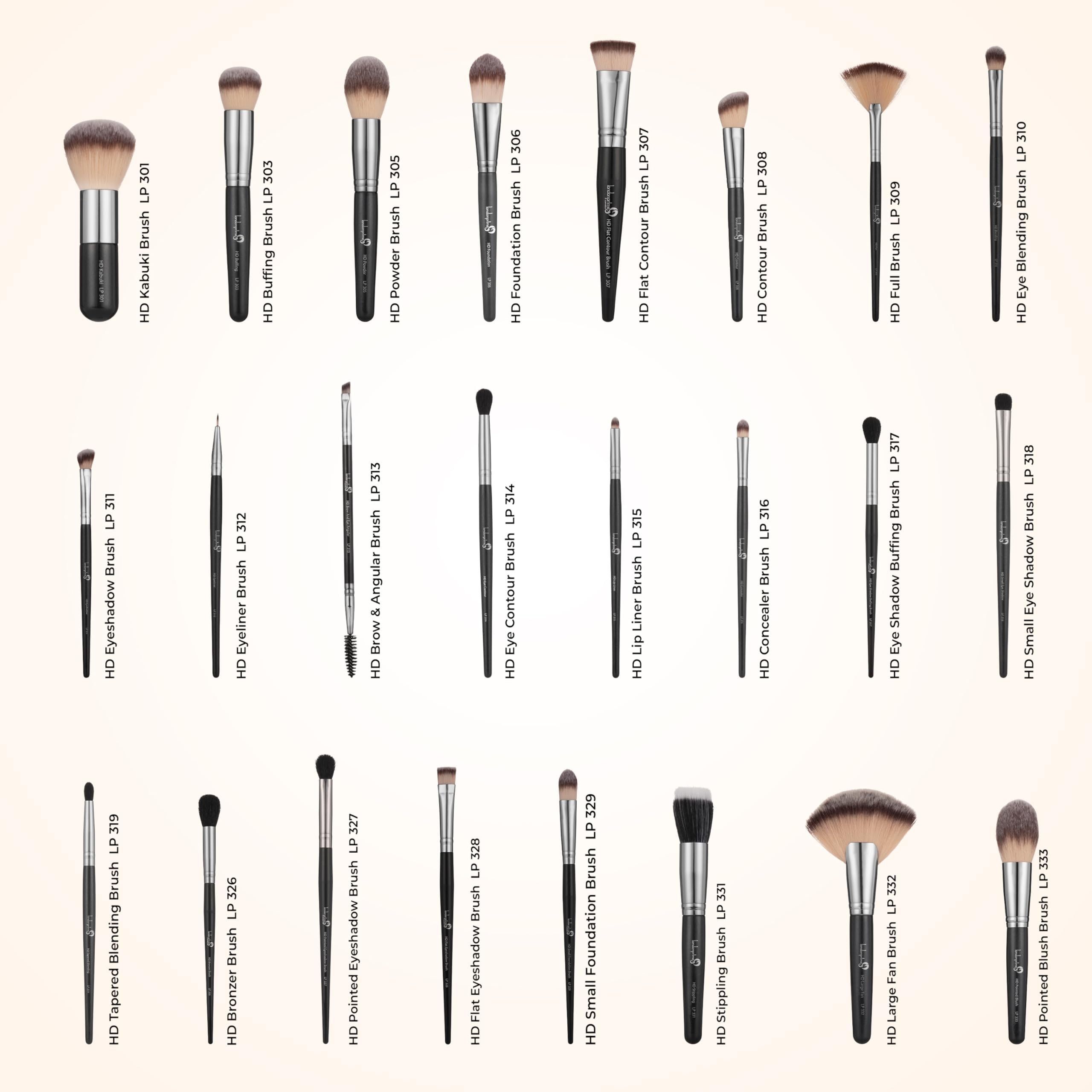 London Prime - Set di 24 pennelli da trucco per viso e occhi, morbidi pennelli professionali per fondotinta, fard, ombretto, correttore e sfumature, set per donne e ragazze