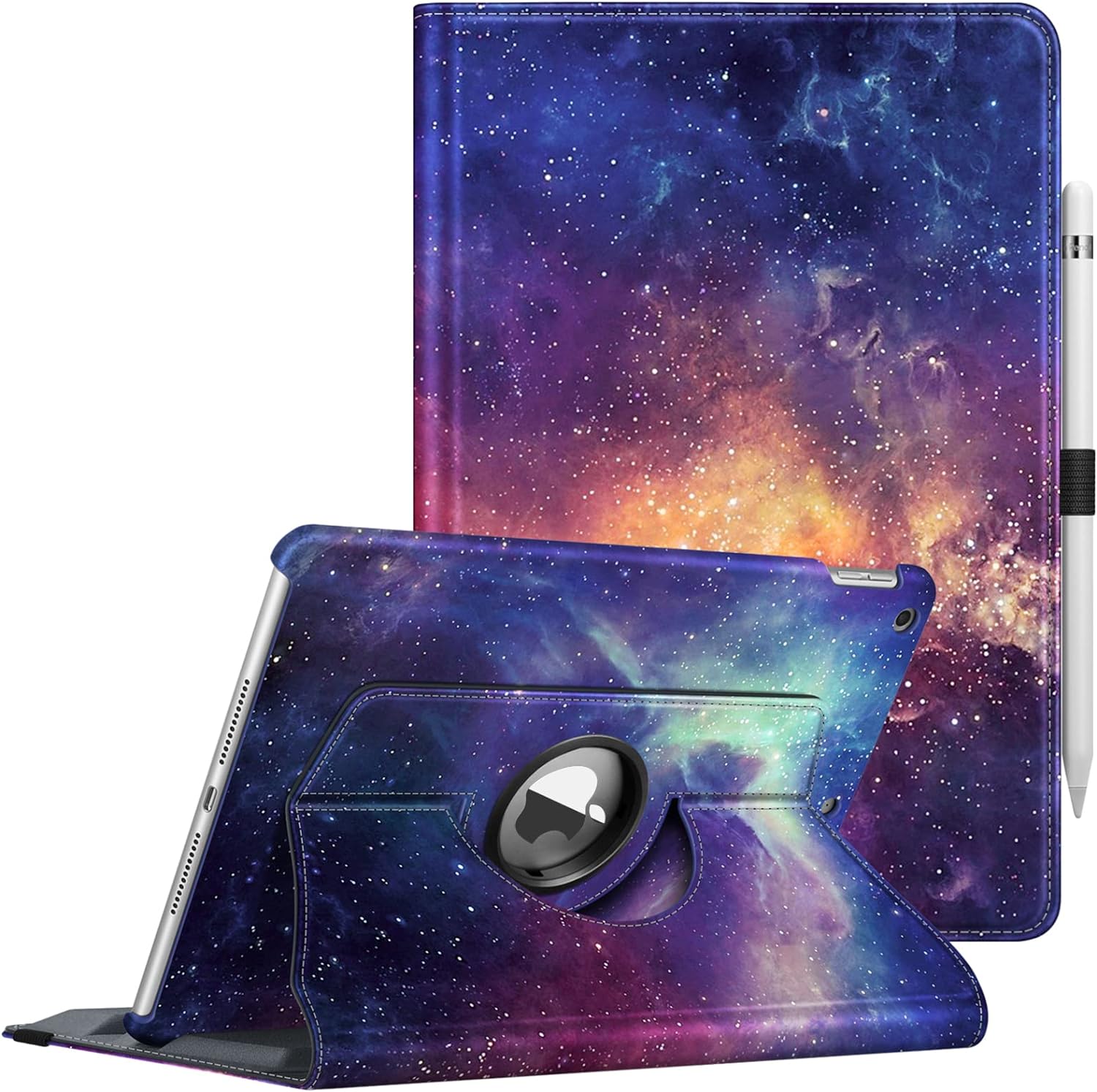 Fintie Case for iPad 9th / 8th / 7th Generation (2021/2020/2019), iPad 10.2 Inch Case -360 Degree Rotating Stand Protective Back Cover, Supports Auto Wake/Sleep, Galaxy
