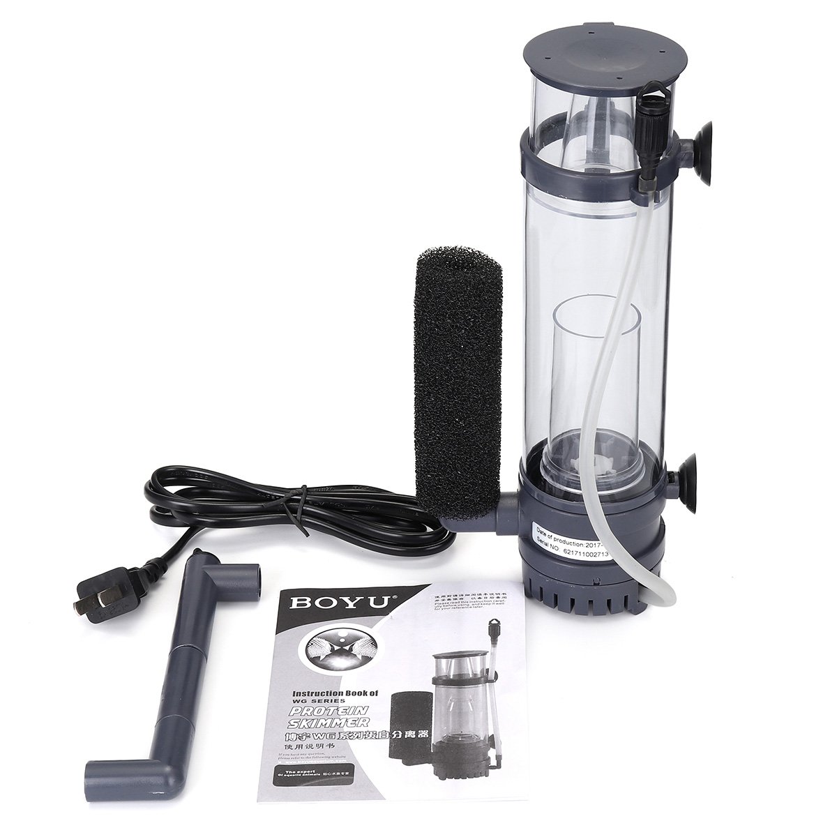 EsportsMJJ 100-150L/H Filtre Acrylique De Protéine D'Écumeur Pour Aquarium Marine Interne Nano