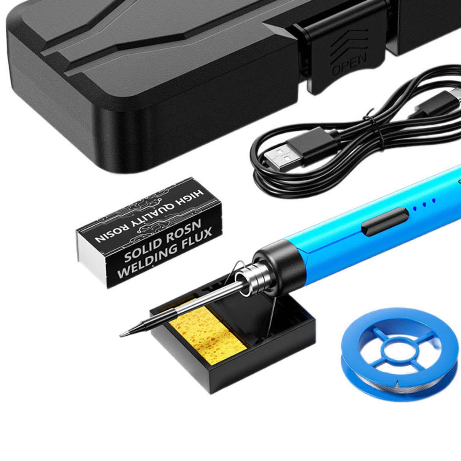 Soldador Eléctrico USB Portátil, Calentamiento Rápido, Ligero, Herramienta de Soldadura, Mantenimiento Inteligente, Azul
