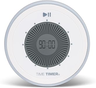 Time Timer Twist 90-Minute Digital Countdown Clock — for Kids Classroom Learning, Homeschool Study Tool, Teachers Desk Clock, Exercise and Kitchen Timer (Pale Shale)