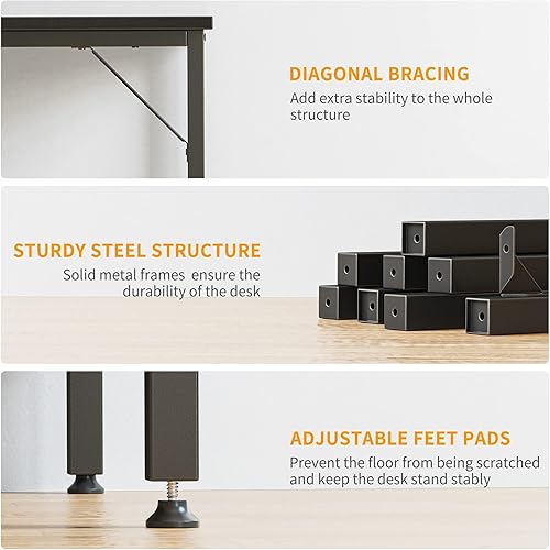 Miniatura 9 de Cubiker Escritorio de computadora para oficina en casa con cajones, escritorio pequeño de 40 pulgadas, mesa de escritura de estudio, escritorio