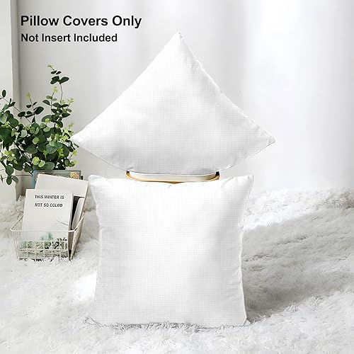 Miniatura 2 de WANZELONYO Funda de almohada de sublimación en blanco de 18 x 18 pulgadas, fundas de almohada de lino blanco a granel para vinilo de transferencia