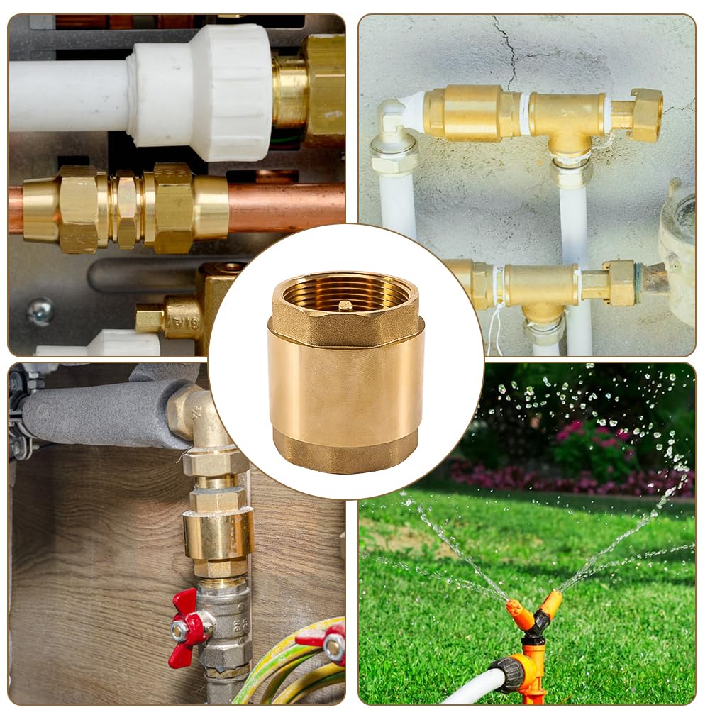 Clapet anti-retour en laiton de 2" avec filetage intérieur DN50 universel avec filetage intérieur des deux côtés, clapet anti-retour vertical en laiton de 2 pouces, clapet anti-retour d'eau