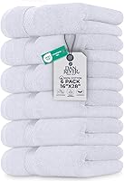 Vista 96 de DAN RIVER Paquete de 6 toallas de mano de alta calidad (16 x 28 pulgadas), 100% algodón, ultra suaves, ligeras, altamente absorbentes, para baño