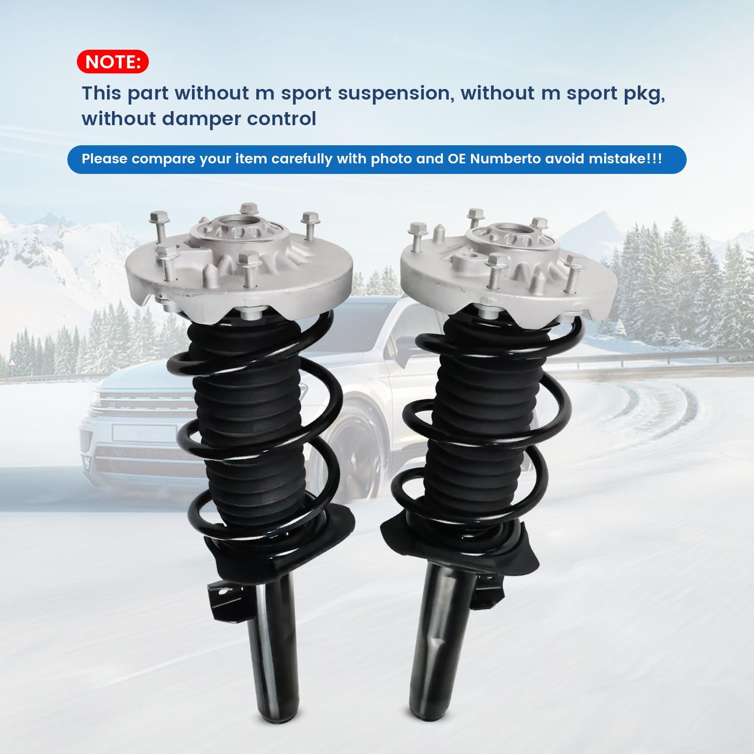 2PCS Front Shock Absorber Strut Assembly Fit for 2016-2022 BMW F48 X1 sDrive, xDrive28i, Replaces OE 31316861671, 31306886755, 31316882849