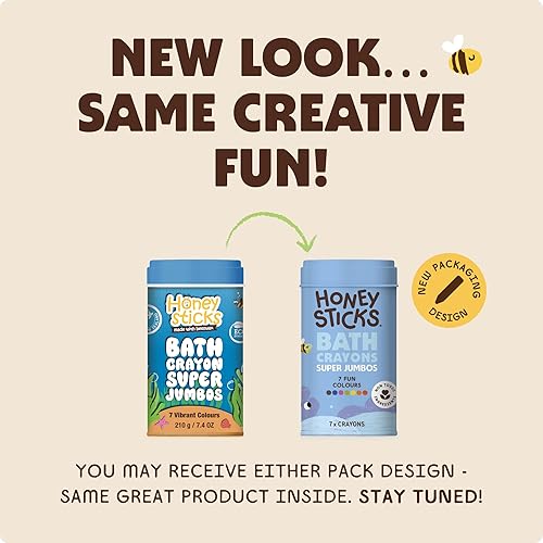 Miniatura 5 de Honeysticks Crayones de baño súper jumbo no tóxicos (paquete de 7) para niños pequeños de 1 a 3 años y niños de 4 a 8 años, crayones de cera de