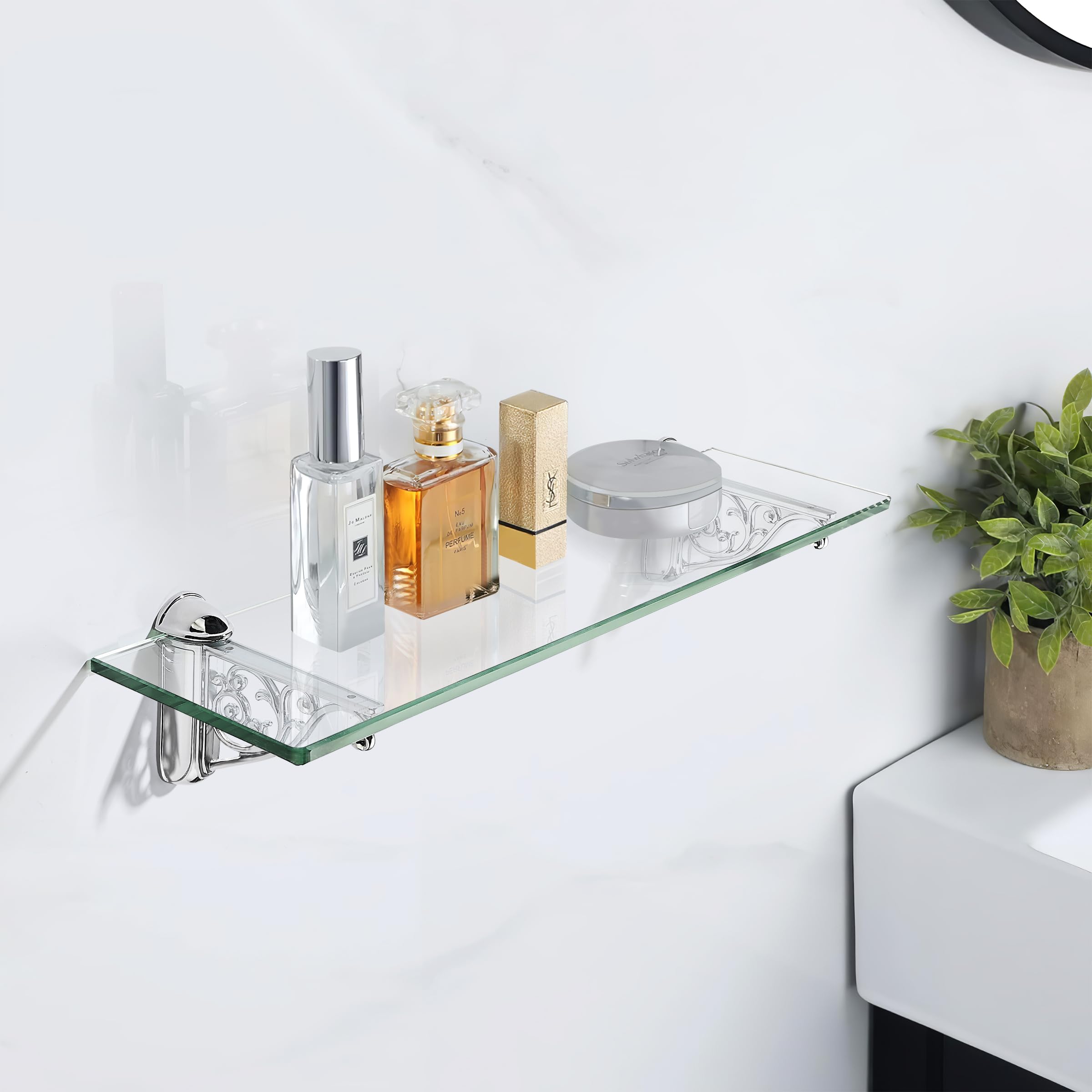 KHTUMEWARE-245CH+23.6BL Polished Chrome Shelf Brackets 24 in (610 mm) in Polished Chrome — KHTUMEWARE