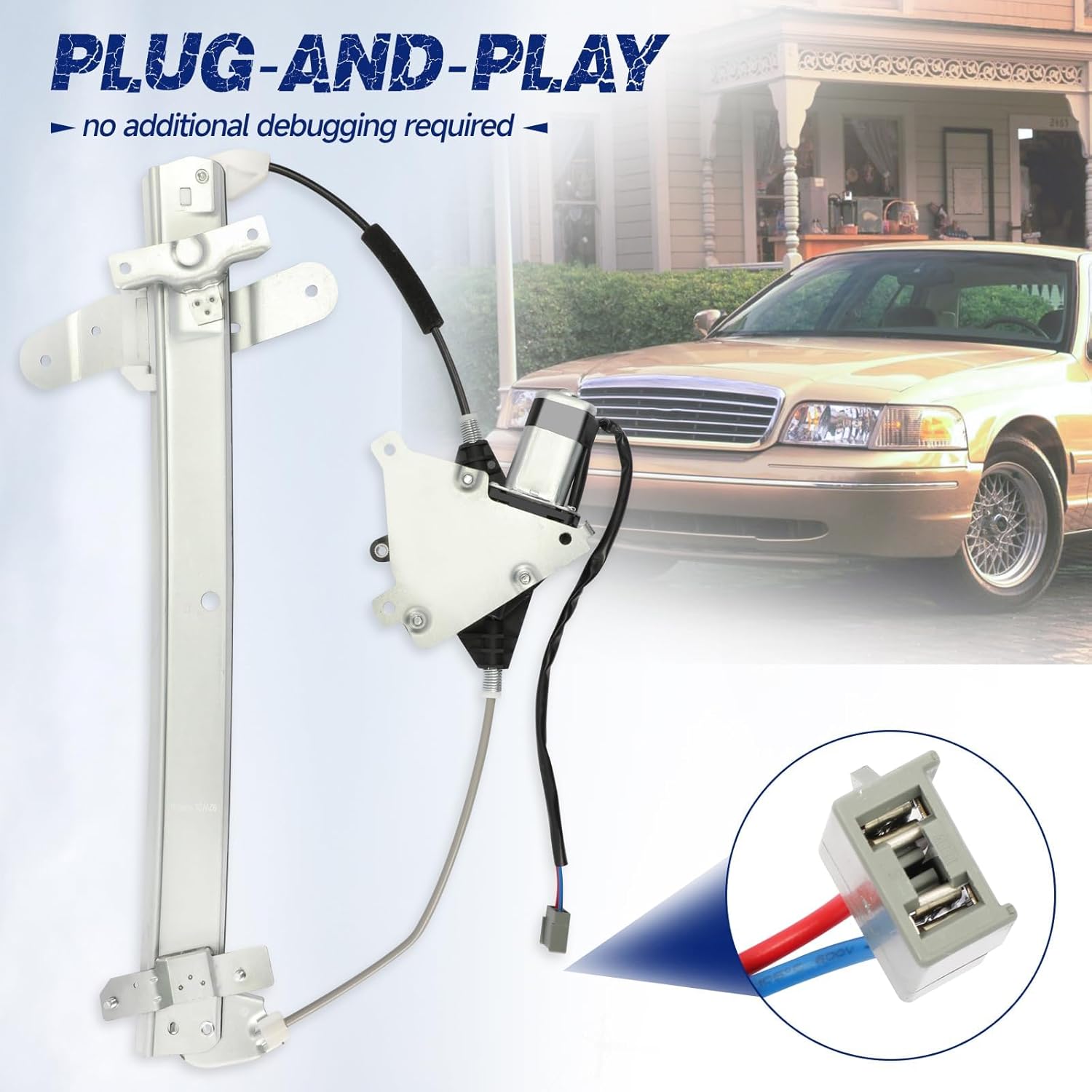 741-665 Front Passenger Right Side Power Window Regulator with Motor Assembly Fit for Ford Crown Victoria 1992-2011, Mercury Grand Marquis 1992-2011, Mercury Marauder 2003-2004