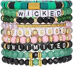 suction 9PCS Wicked Merch Witch Bracelet Set, Wicked Merchandise for Girls, Amber Bracelet for Tarot Readings, Halloween Parties and Fashion Accessories