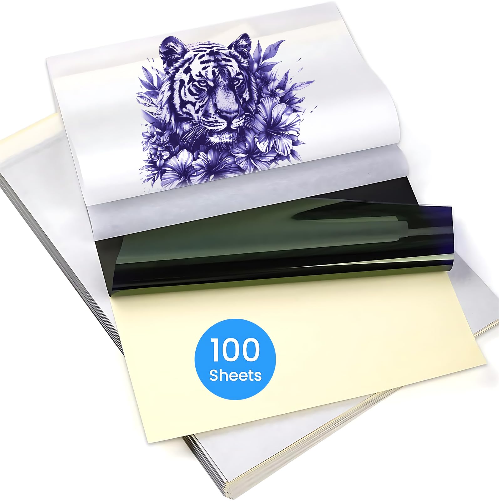 ErShiPing 100 Fogli Carta per Trasferimento di Tatuaggi, Formati A4 Tattoo Transfer Paper, Carta per Stencil per Tatuaggio Copia, Carta per
