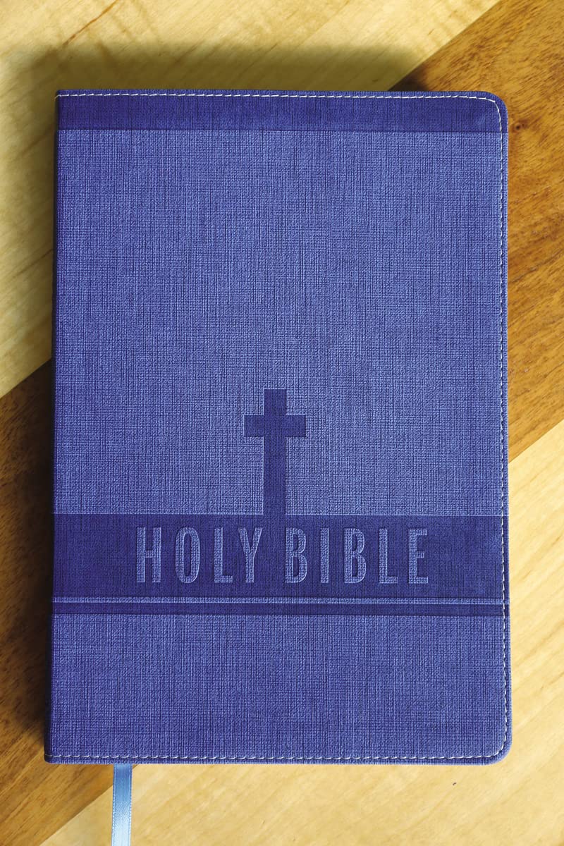 NIV, Bible for Kids, Large Print, Leathersoft, Blue, Red Letter, Comfort Print: Thinline Edition (Easy-to-Read, Easy-to-Carry)