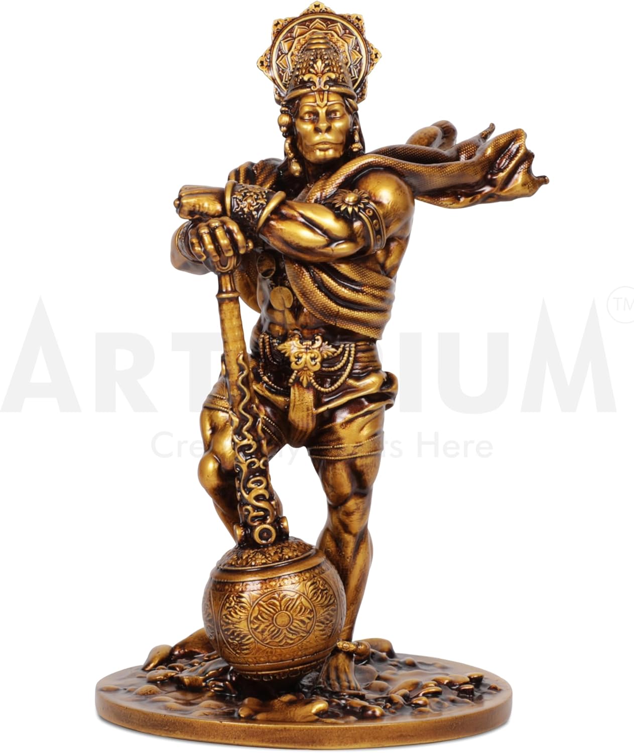 Artarium Hanuman Idol for Car Dashboard Hindu God Statue for Car Decor Bahubali Hanuman Idols Mandir Room Office Home Decor Statues Spiritual Gifts Set Men Height 4.33 Inch