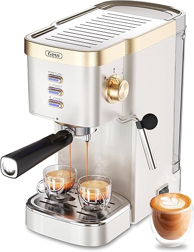 Gevi Máquinas de espresso, máquina de capuchino de alta presión de 20 bar con varita de vapor, máquina de café expreso con espumador de leche para