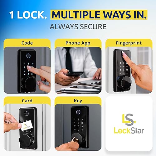 Miniatura 2 de LOCKSTAR Cerradura de puerta inteligente  Cerradura de puerta de entrada sin llave  Múltiples métodos de entrada - APP  Identificación táctil de