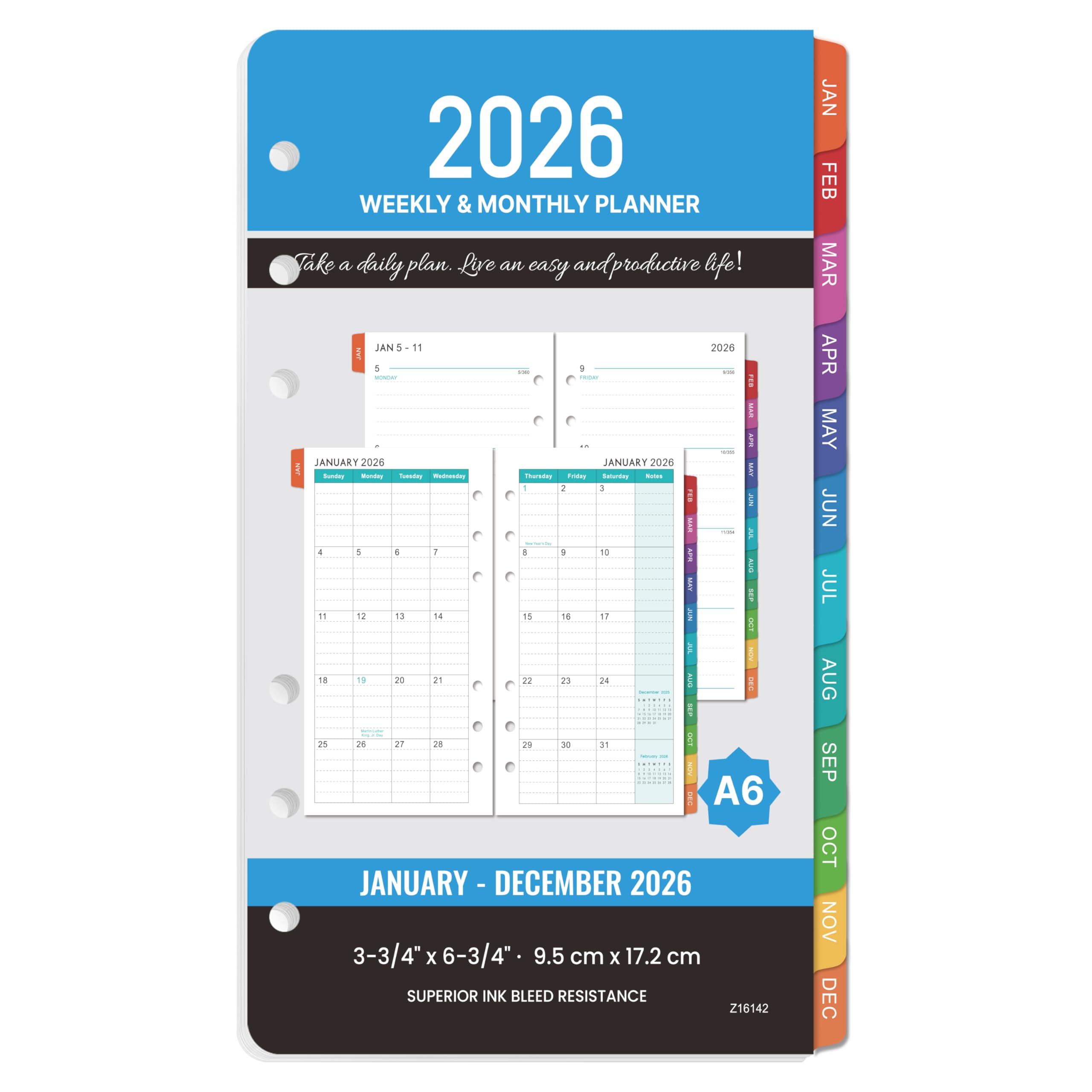 Snapklik.com : 2026 Planner Refills - A6 Weekly And Monthly Planner Inserts