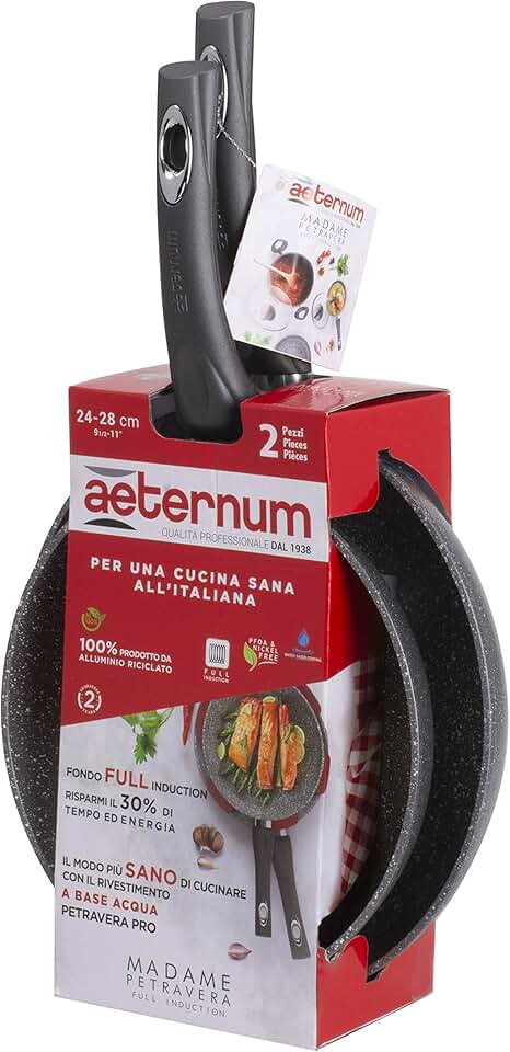 Aeternum, Madame Petravera 3.0 Poêle Anti-adhésive Idéale Pour Induction, Diamètre 32 Cm, Induction Complète, Gris