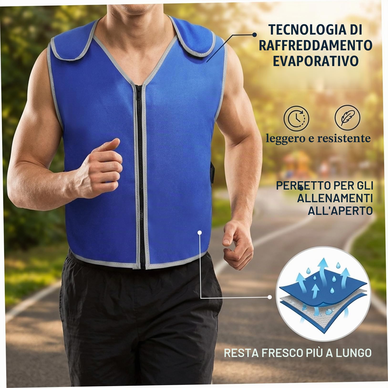 Gilet di ghiaccio leggero con 20 impacchi di ghiaccio – Gilet rinfrescante con fodera impermeabile ad alta densità per un comfort di raffreddamento tutto il giorno per lavori all'aperto