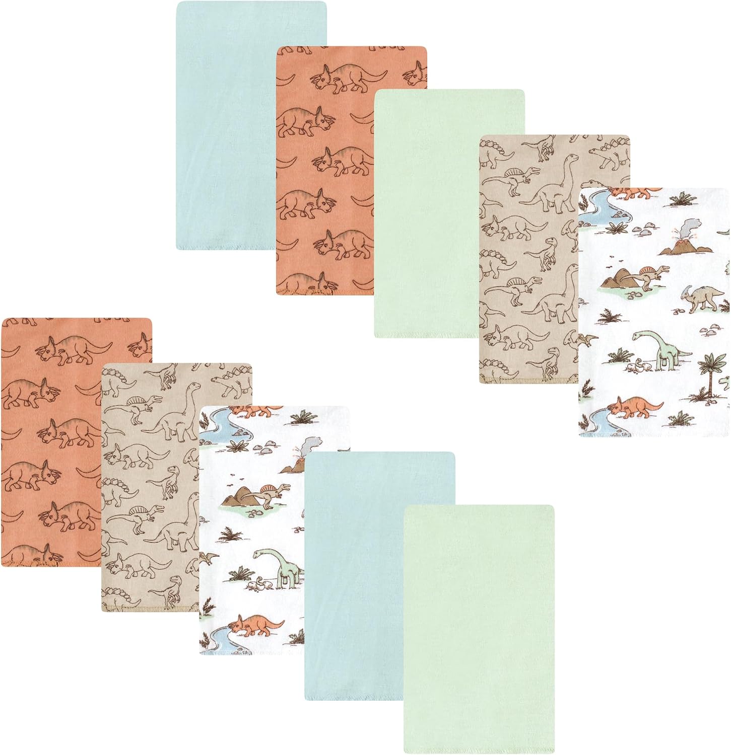 Luvable Friends Hudson Baby Flannel Burp Cloths 10pk, Rosy Bloom