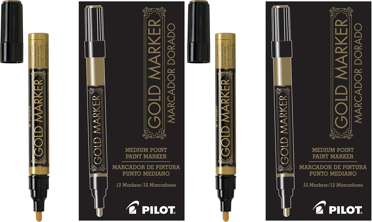 Pilot - Metallic Permanent Marker - Extra-Fine - Gold 12 Pk