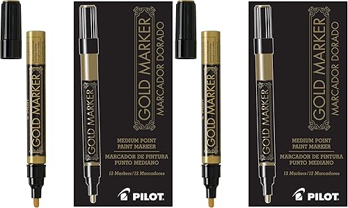 Miniatura 7 de Pilot marcador permanente metalizado, punta extra fina,, Dorado