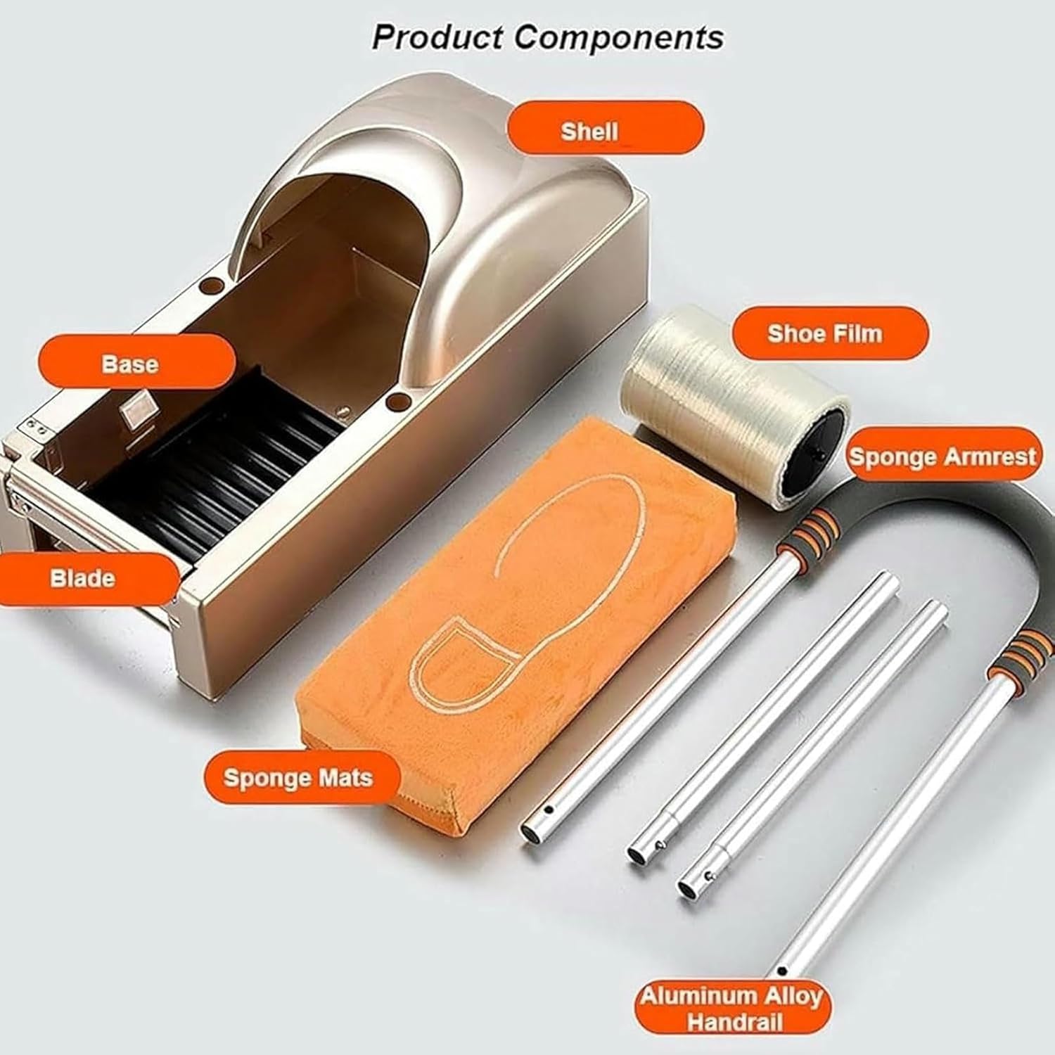 Automatic Shoe Film Dispenser, Portable Shoe Film Machine with 4 Roll Shoe Film, Foot Protectors Machine, Films Shoe Cling Film Machine