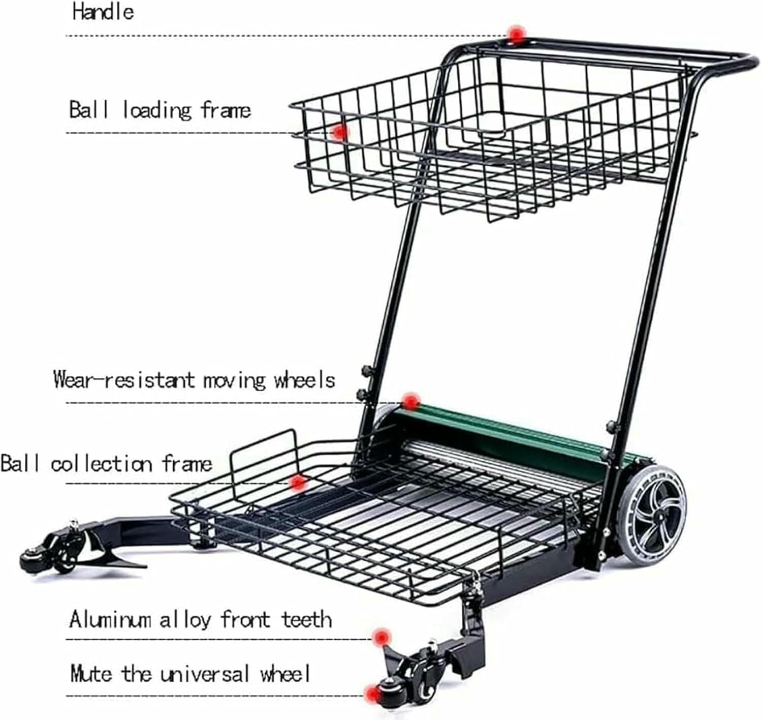 Tennis Ball Collectors,Automatic Tennis Ball Pick Up Cart,Tennis Ball Automatic Picking Machine,Holds Up to 290 Tennis Balls,for Various Tennis Courts