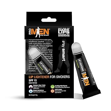 Promen Lip Lightener Balm for Dry, Chapped, Dark and Smoky Lips With Moisturizing Spf15 For Men | Non-Tinted, Nourishes & Soften Lip Balm for Men - 10gm (Mint Flavour)