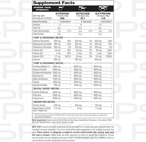 Miniatura 3 de Nutrición Metabólica P.S.P. Physique Estimulating PreWorkout 23.70oz Sin Sin Cafeína De Azúcar (Sandía)
