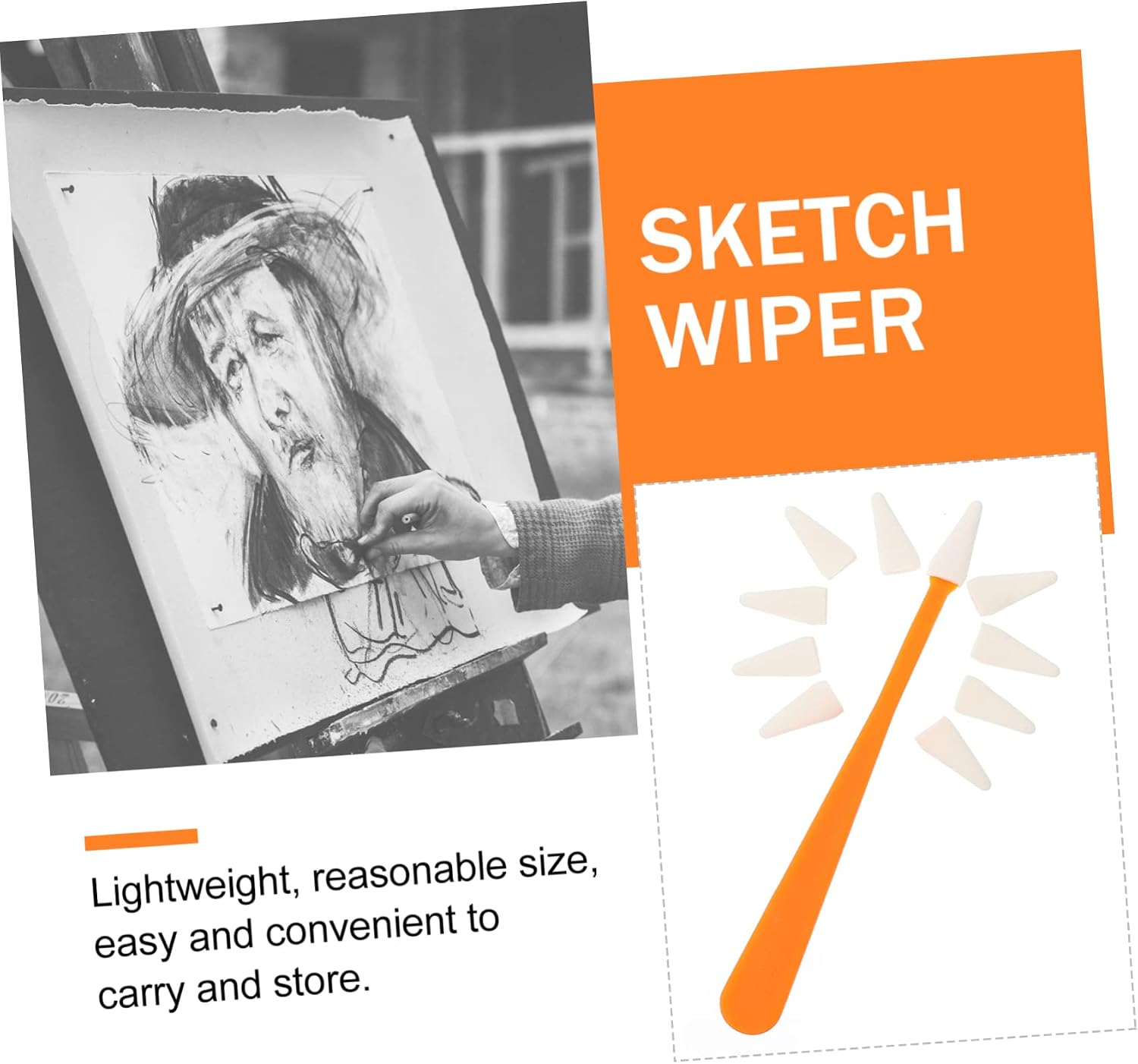 1set Sketch Wipe Trimmer Ergonomic Smudge Erase Tool for Artists Lightweight and Drawing Supplies for Fine Details and Area Wiping for Sketching and Blending
