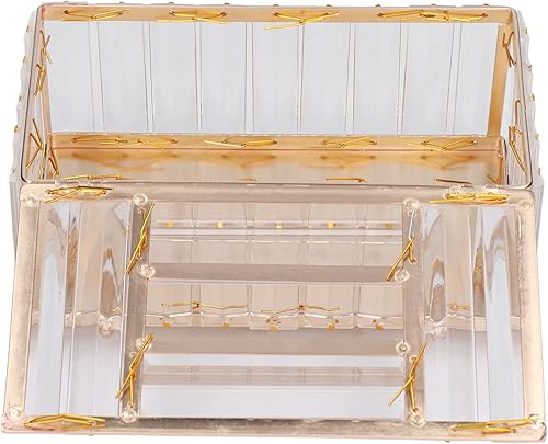 Miniatura 8 de Zerodis Caja de almacenamiento de pañuelos, soporte de pañuelos exquisito exterior multiusos para mesa de oficina para mesa (dorado)