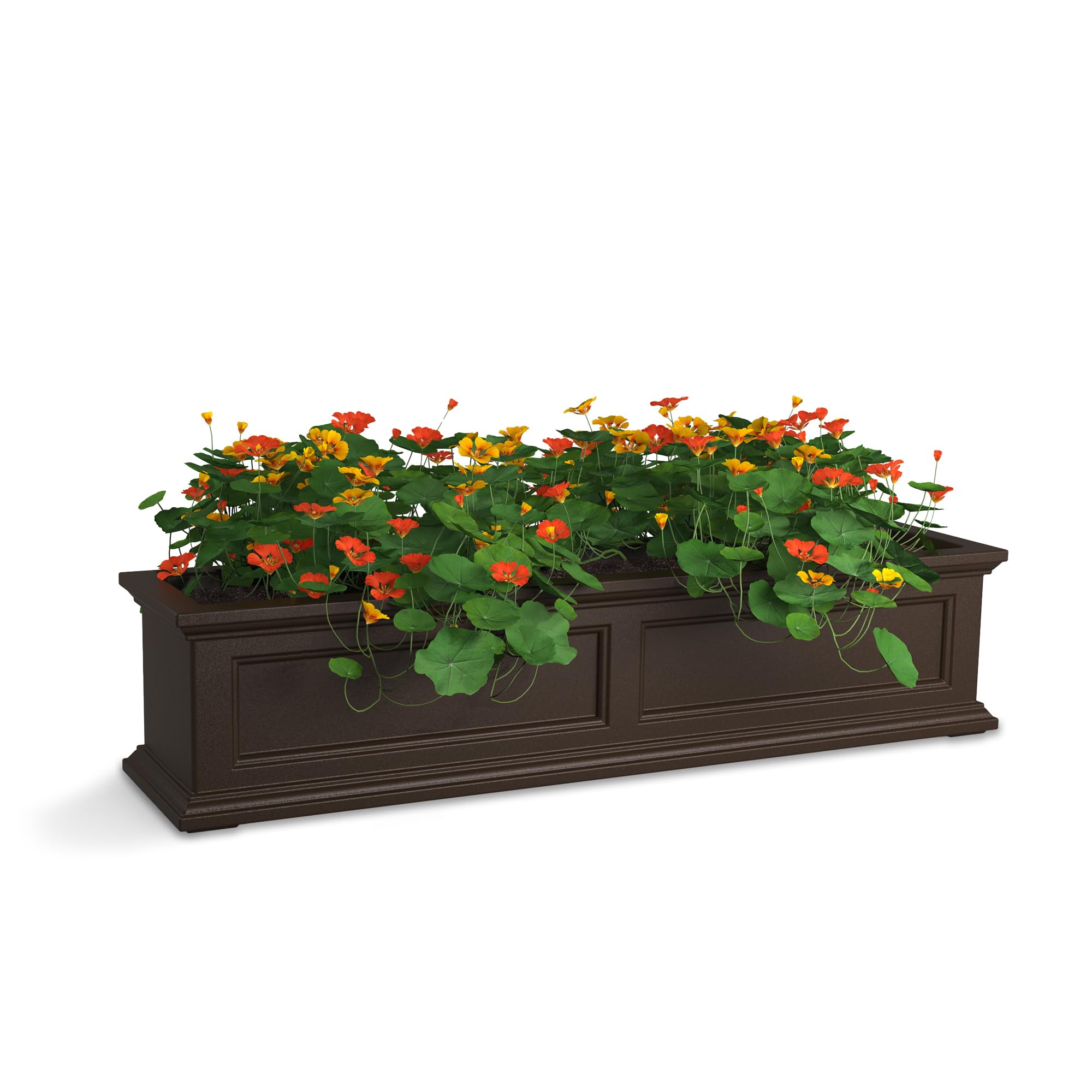Mayne Fairfield 48in Self-Watering Rectangular Window Box Planter, Espresso