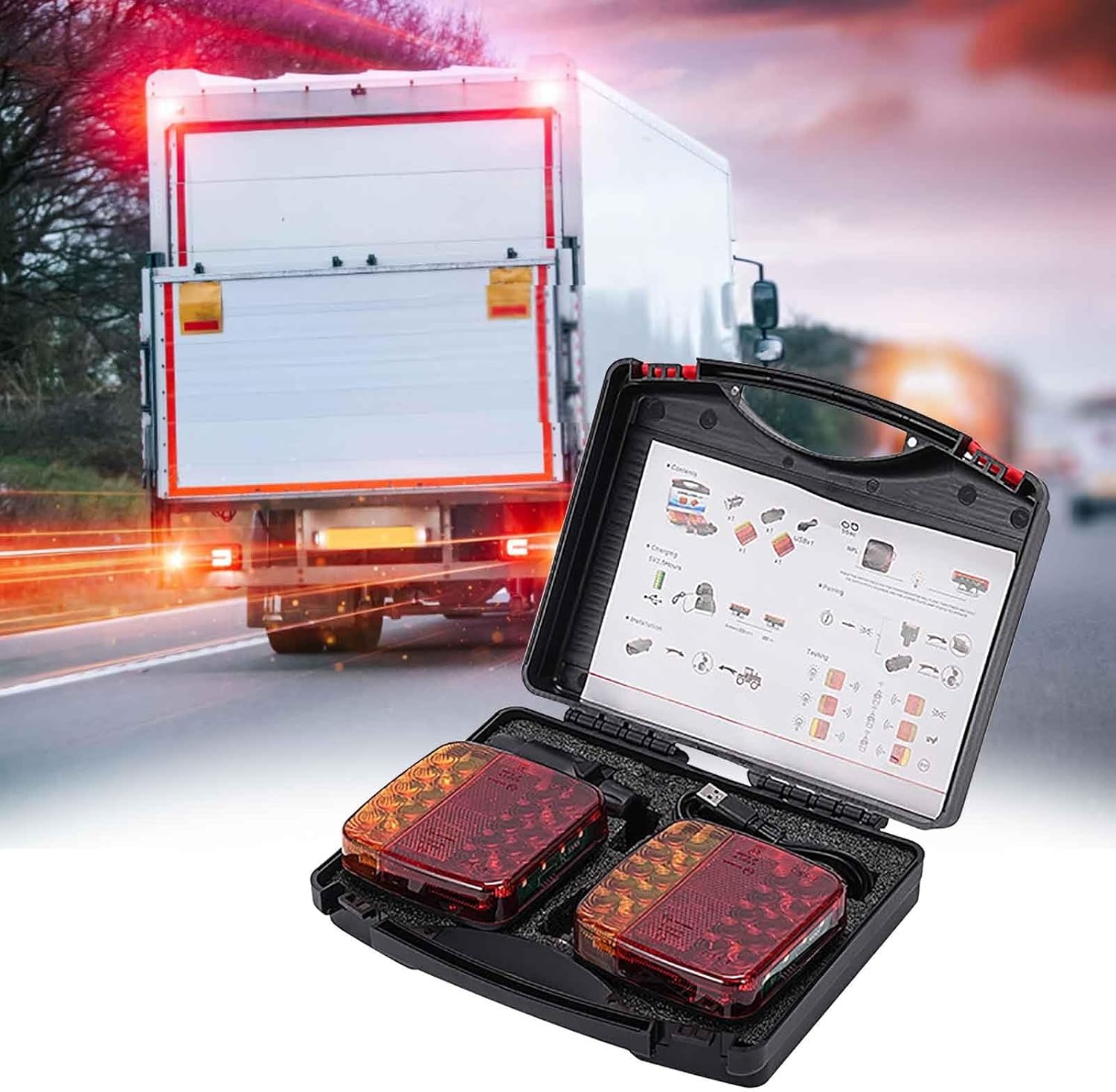 Fog s, Square Burger Truck Edges, Wireless Trailer s for Towing, LED s for Car, Rechargeable LED s for Camper/Boat/Caravan