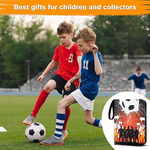 Miniatura 6 de Carpeta de tarjetas de fútbol con 400 bolsillos, carpeta de tarjetas intercambiables, 4 bolsillos con 50 fundas, carpeta de coleccionista de