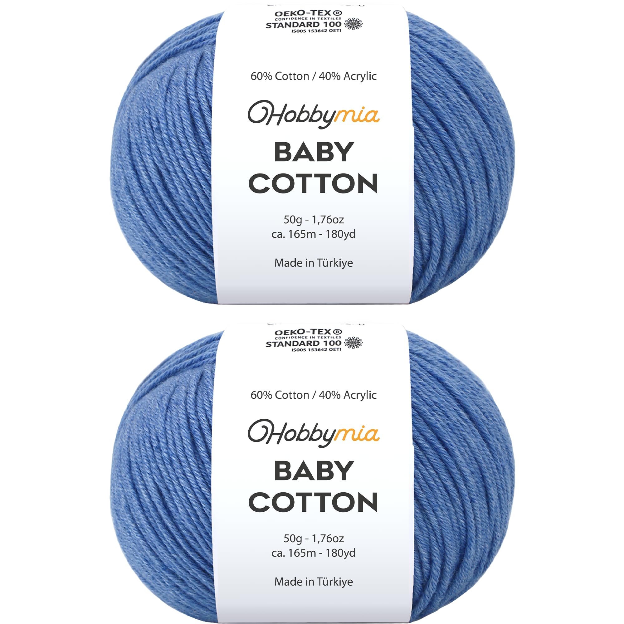 Baby Cotton Blend Yarn – Soft Sport Weight Yarn for Crochet & Amigurumi - 50g/180yds - 60% Cotton 40% Acrylic - Ideal for Baby & Knitting Proj.(Neon Green, 1 Ball) — view 49