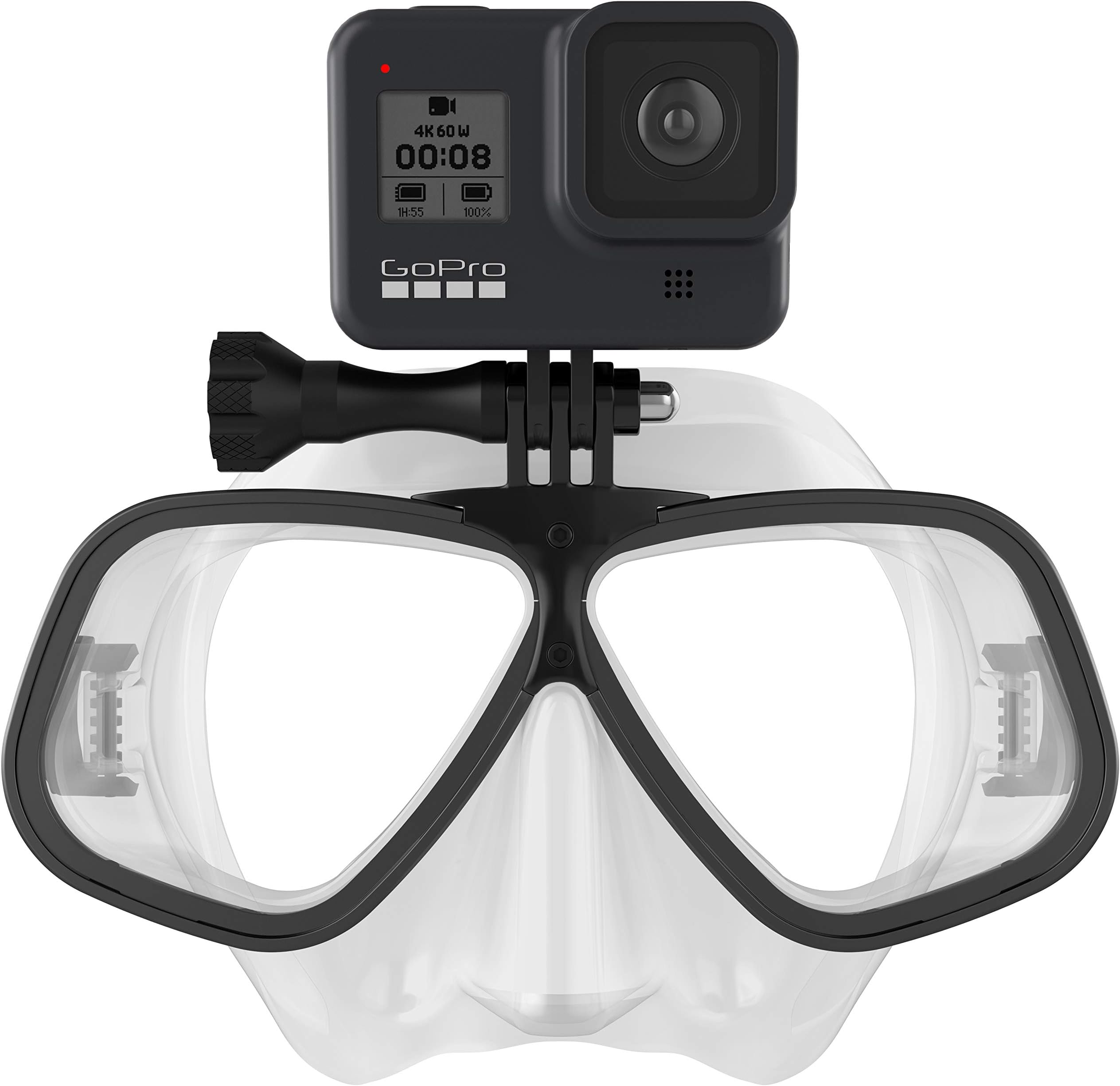 Low Volume Dive Mask w/Mount for All GoPro Hero Cameras for Scuba Diving, Snorkeling, Freediving (Clear)