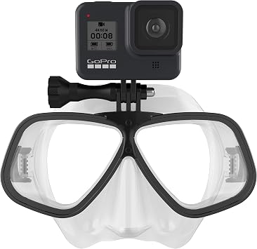 Low Volume Dive Mask w/Mount for All GoPro Hero Cameras for Scuba Diving, Snorkeling, Freediving Clear