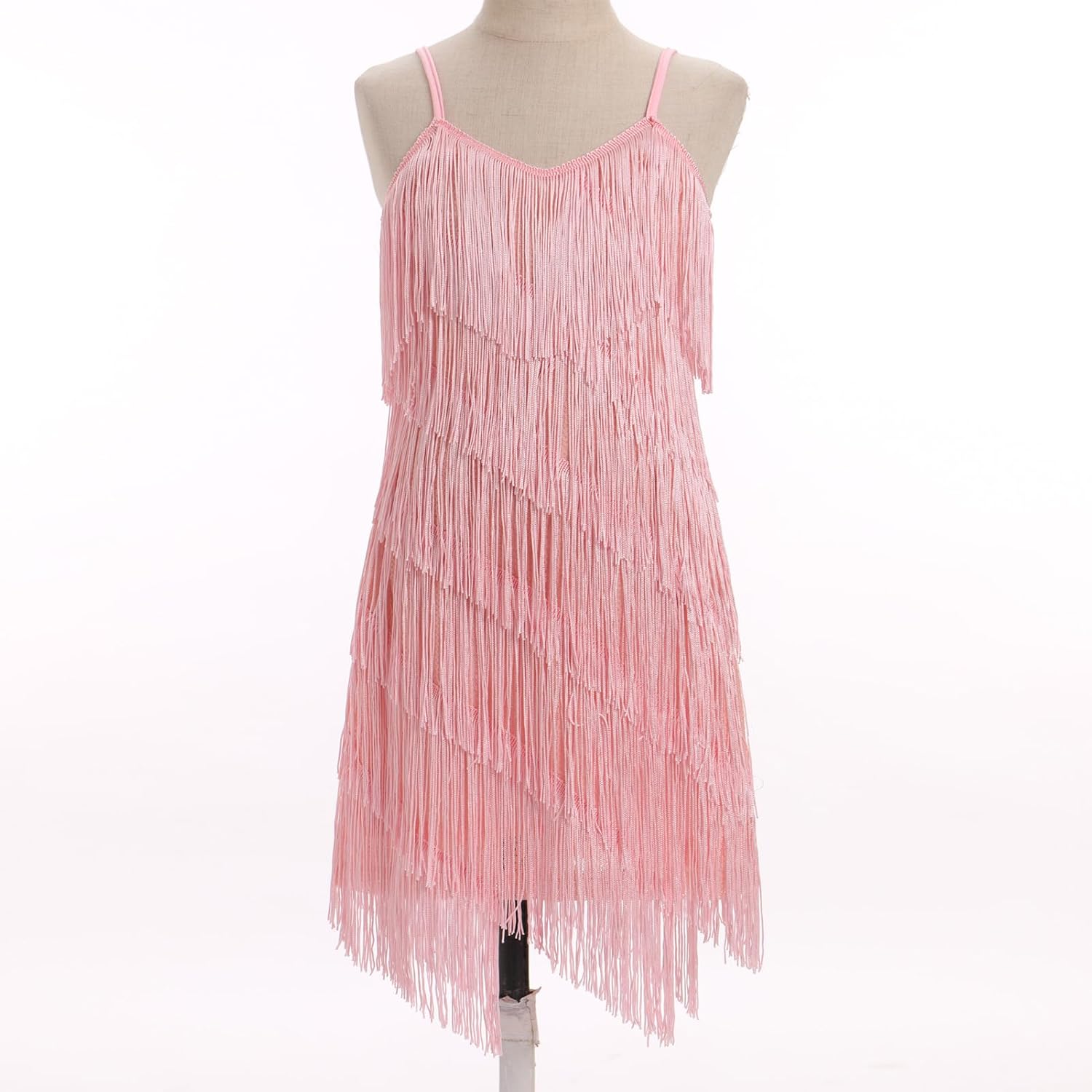 IDOPIP Kids Girls 1920s Flapper Dress Tassels Sequins Fringe Latin Dance Dress Gatsby Halloween Party Ballroom Dance Costumes