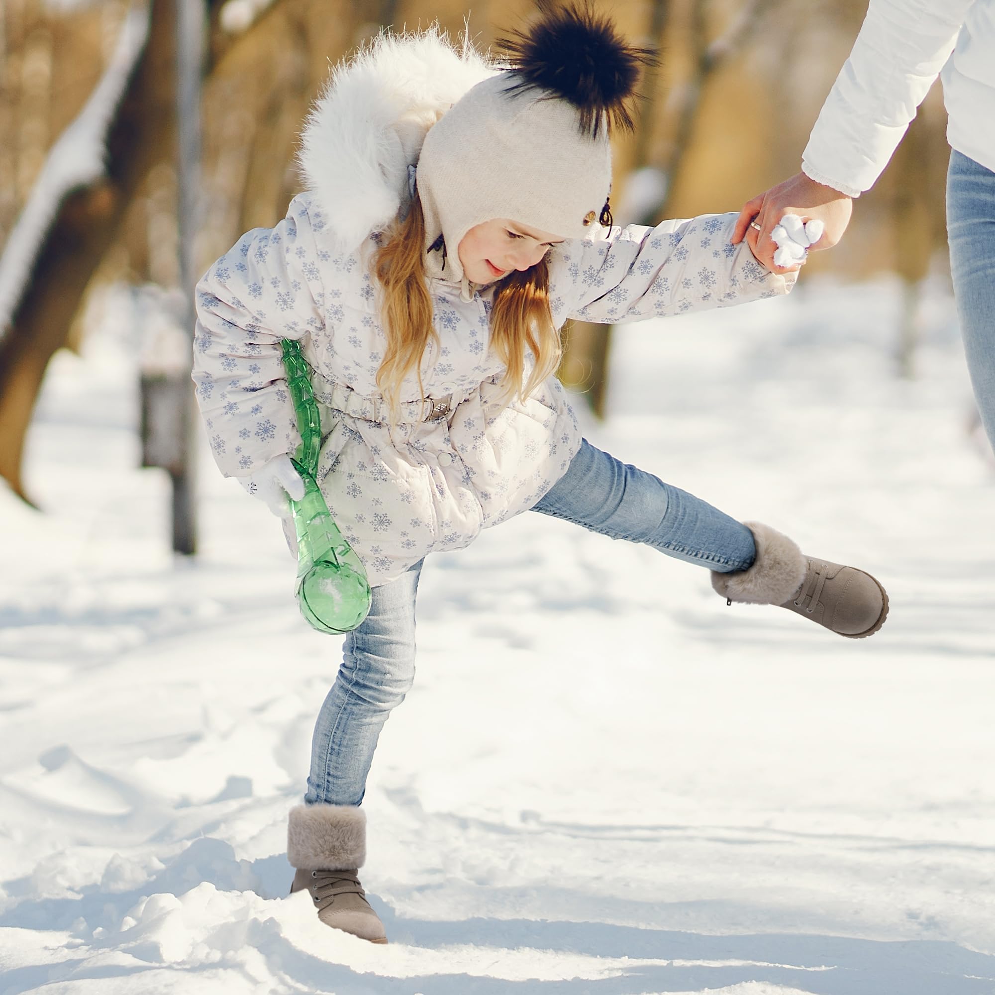 Stivaletti invernali da bambina, caldi, leggeri, alla caviglia, alla moda