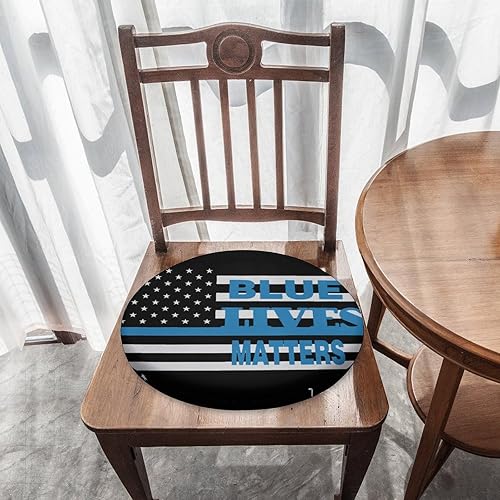 Miniatura 7 de Blue Lives Matter Soft Round Seat Cushion Memory Foam Chair Pad for Garden Patio Home Kitchen Office