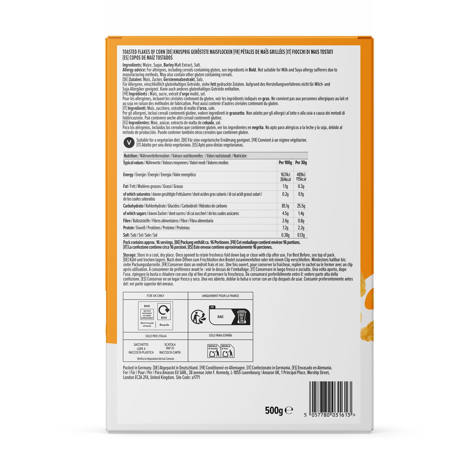 by Amazon Copos De Maíz, 500g
