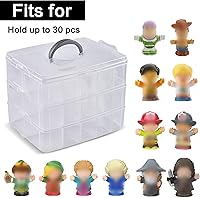 Vista 2 de Estuche Xuerdon compatible con figuras de coleccionista Fisher-Price Little People, organizador de almacenamiento de juguetes para Disney Frozen