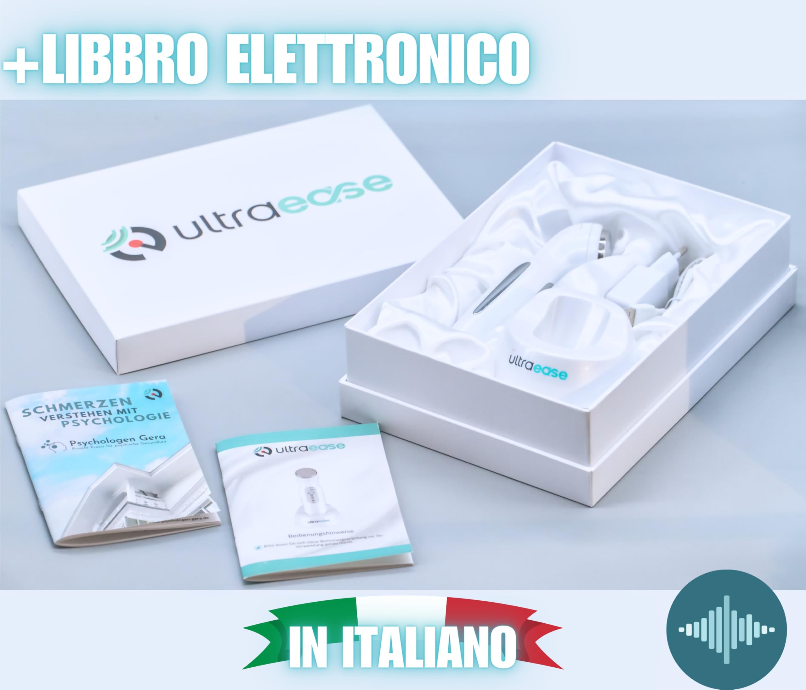 Ultrasuonoterapia 1-3 Mhz con massima potenza | italiano | 3 livelli di intensità | trattamento del dolore | lesioni sportive | trattamenti estetici | uso domestico e professionale