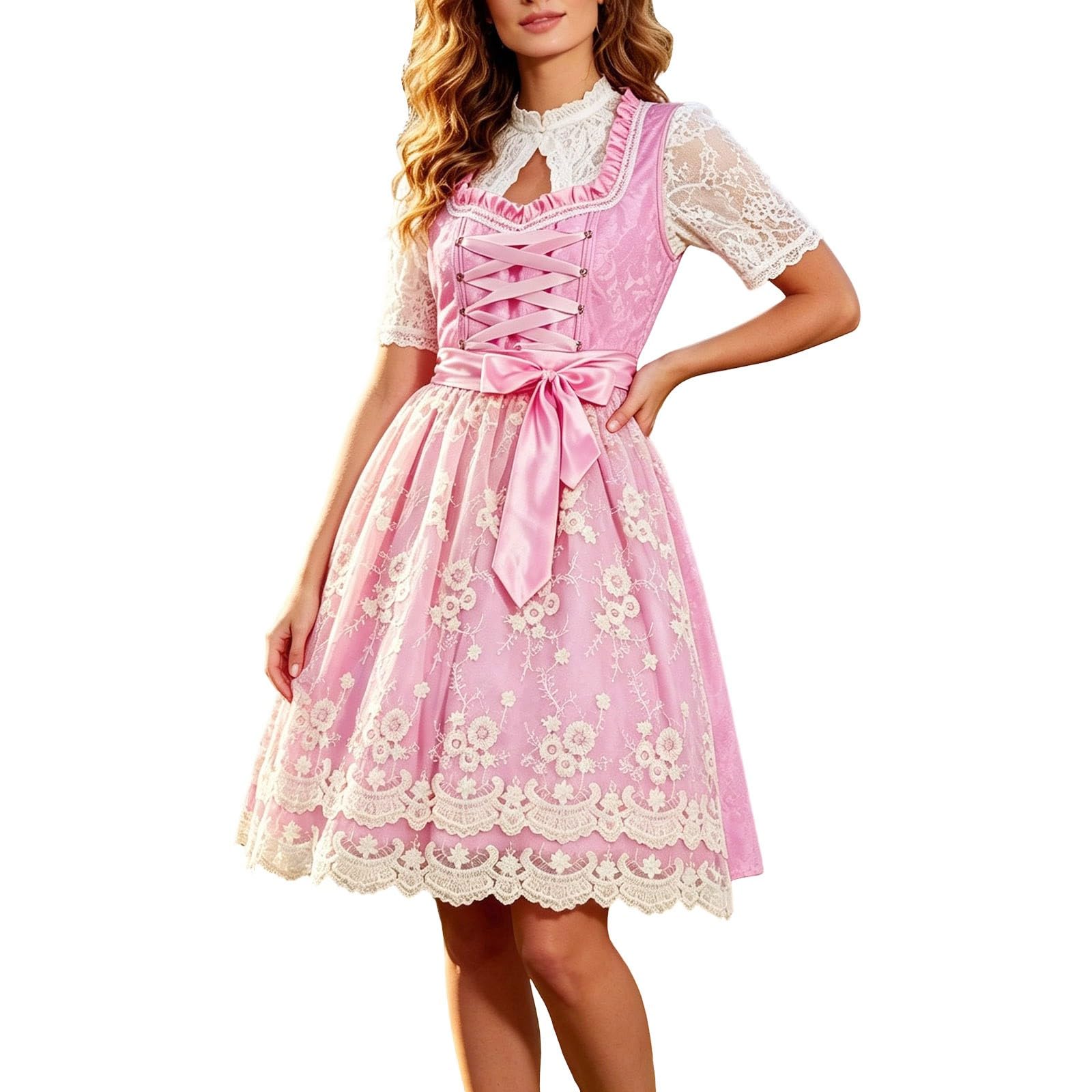 Generico Vestito Oktoberfest Donna Baviera Stampa Abito