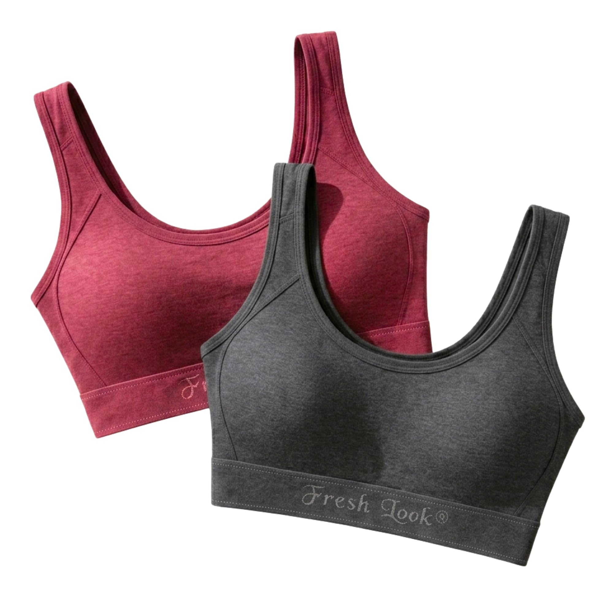 Sports Bra, Full Coverage, Non-Adjustable Strap, Wireless, Non-Padded, U-Back, Cotton, for Women-image-41