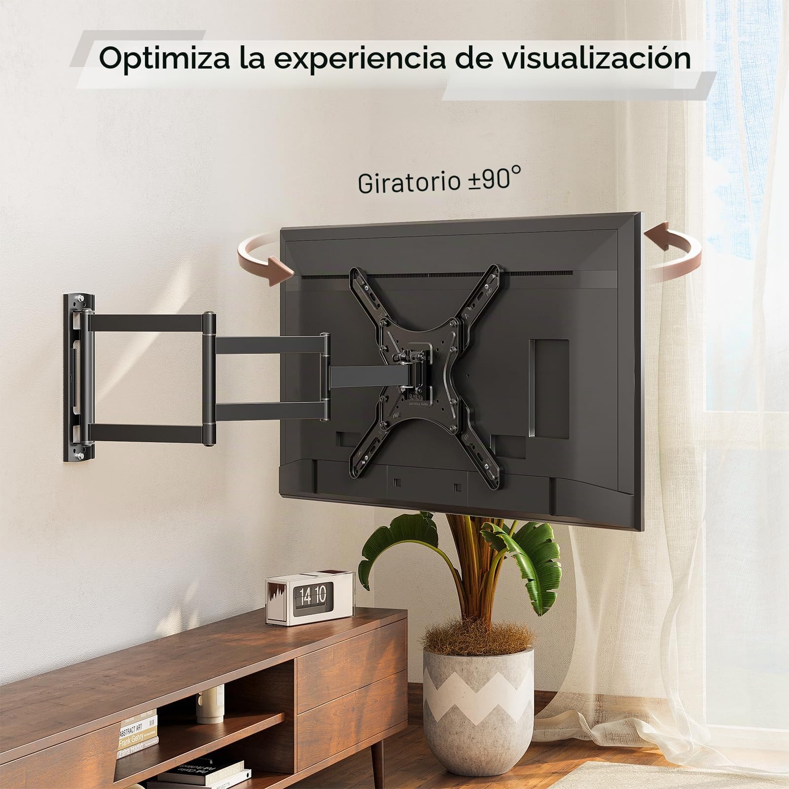 ELIVED Soporte de pared para televisores de 26 a 65 pulgadas (950 mm) | Soporte para TV de esquina extensible, máx. VESA 400 x 400 mm, soporta hasta 35 kg, EV3018